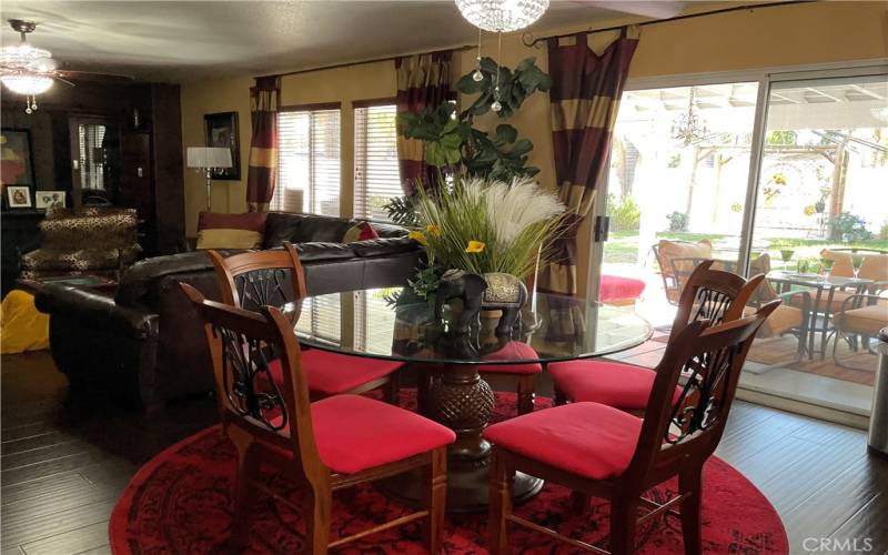 dining area view  with glass slider door