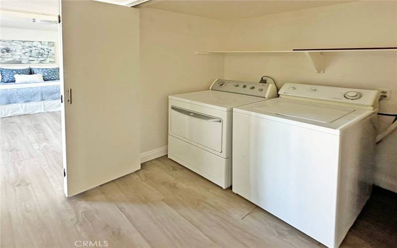 Laundry inside unit in hall closet - washer and dryer included