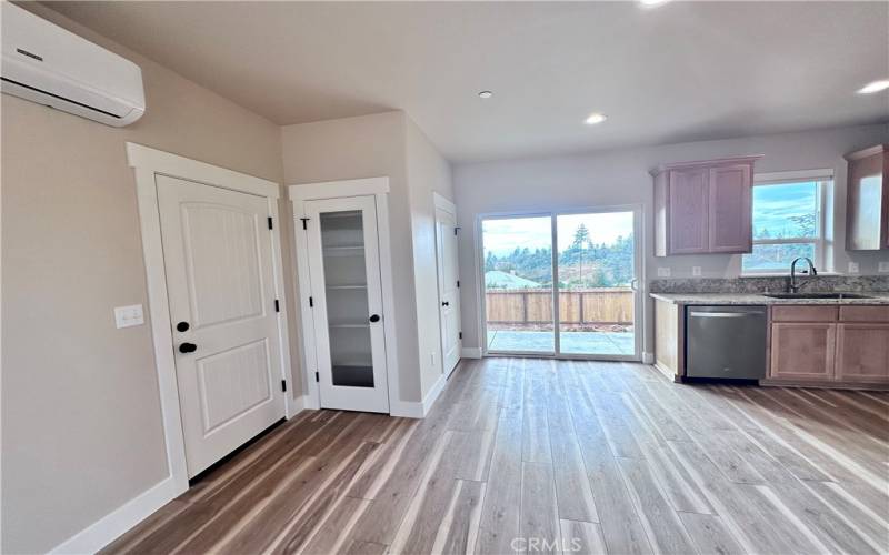 Door to garage and pantry