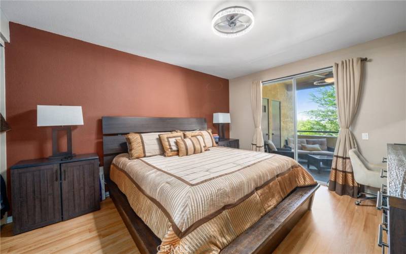 Master Bedroom with Sliding Glass Door Entry