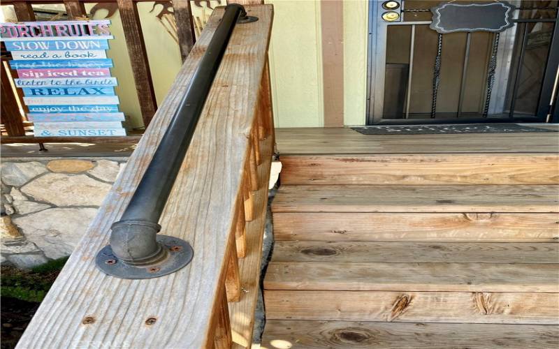 Front Porch Rail, Wood Stairs