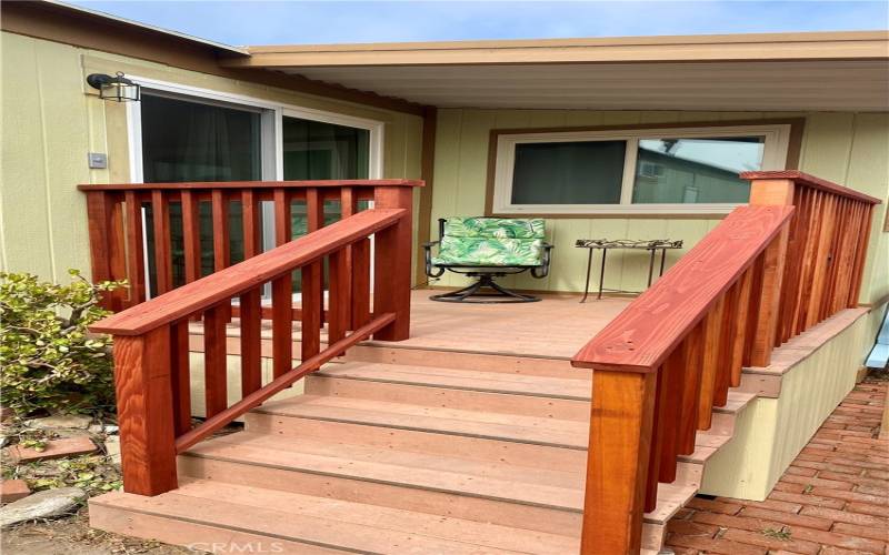 Back Bedroom Porch, deck, Trex style stairs