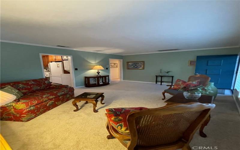 Living room looking toward kitchen