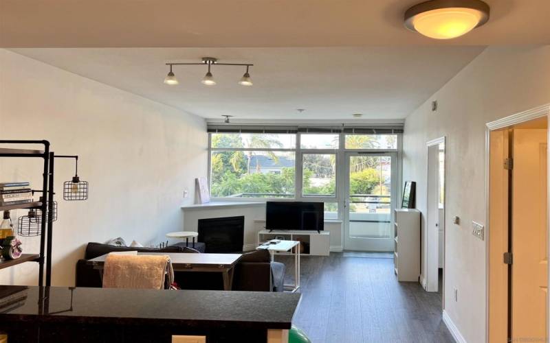 View of family room from the kitchen