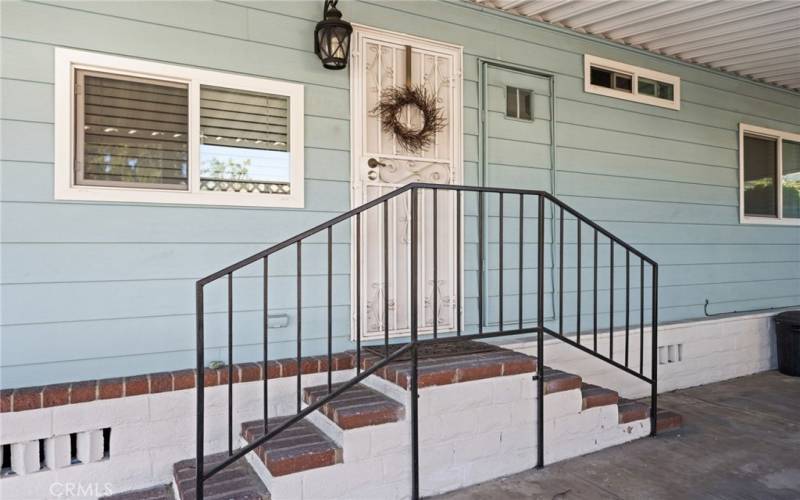 Back door under carport