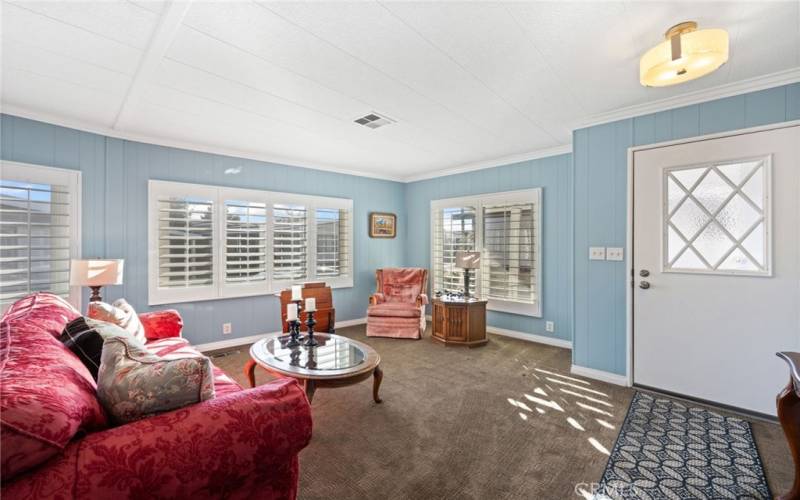 Large living room open to the dining room