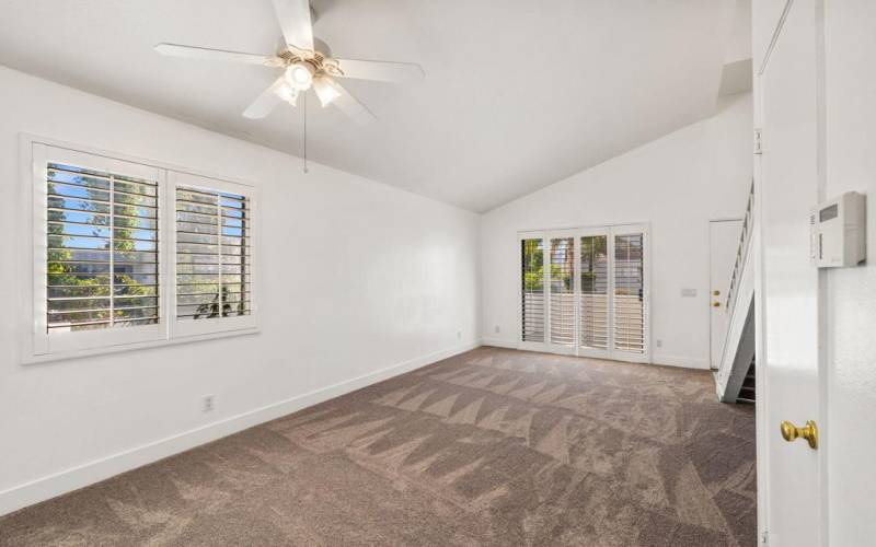 Living room with fresh carpet