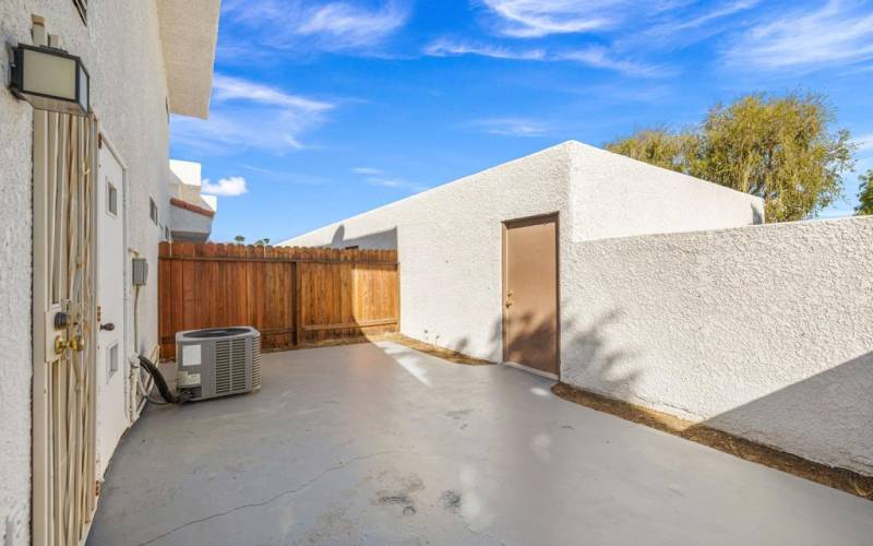 Private enclosed back patio