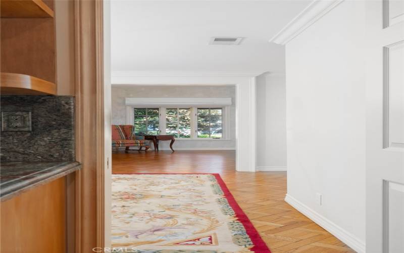 Peek into the dining room from the kitchen