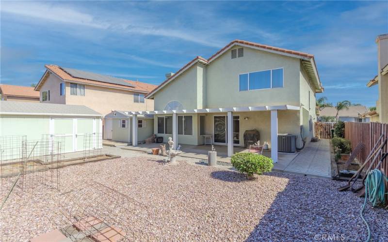 Backyard exterior of house.