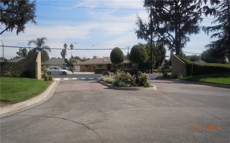 Reverse view of the entrance to the community