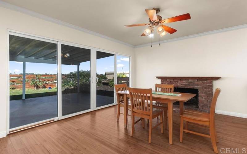 Sliding doors off of the dining room