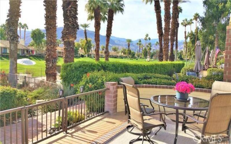 Patio view of Golf course and Mts.