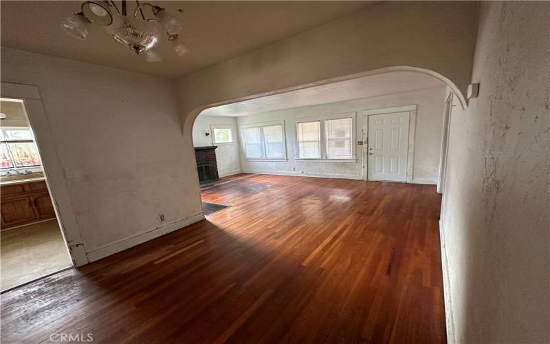 dining room looking to living room. Lots of potential.