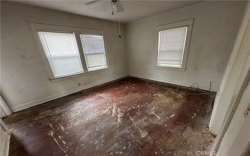 back bedroom. Bath is between front bedroom and this bedroom. A Jack and Jill bath.