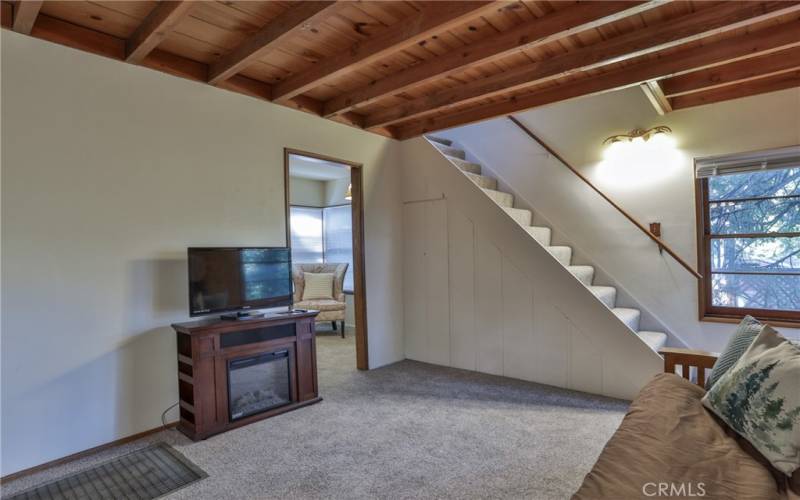 Living Room and stairs up to the loft