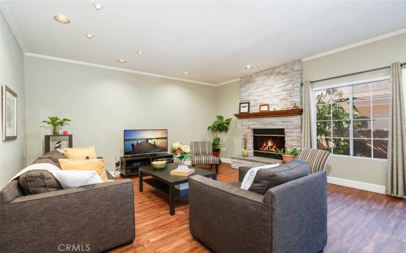 living room with fireplace