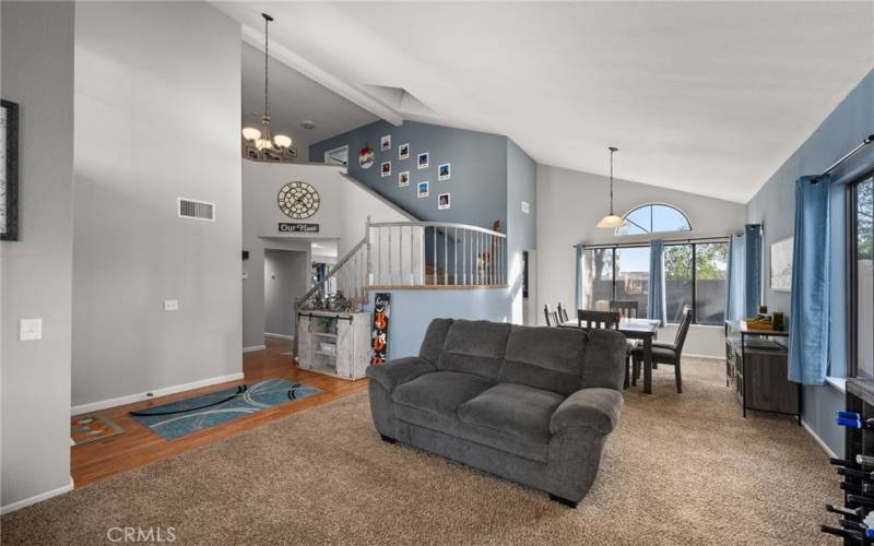 Formal front living room is connected to the dining area