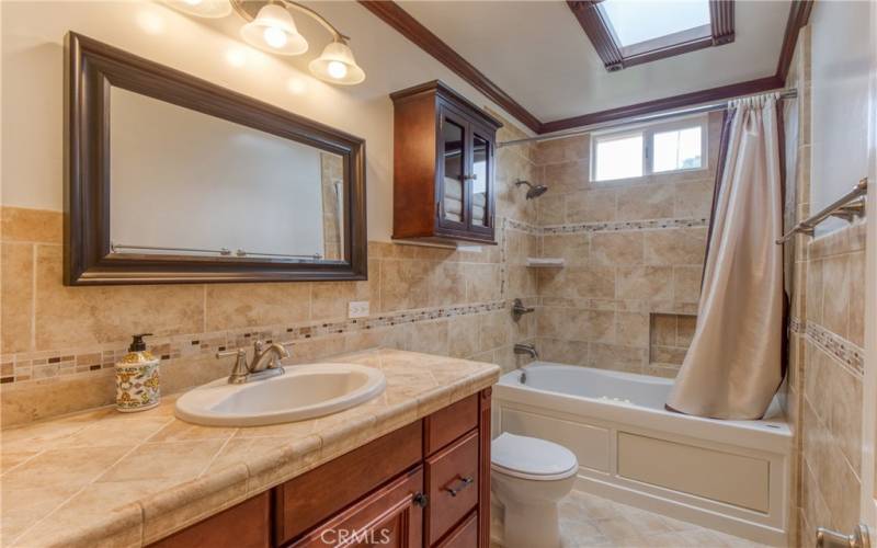 Hall bath with soaker tub