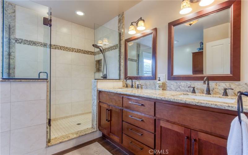 Large shower and dual sinks