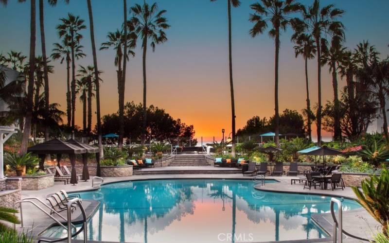 Ocean Club pool at sunset