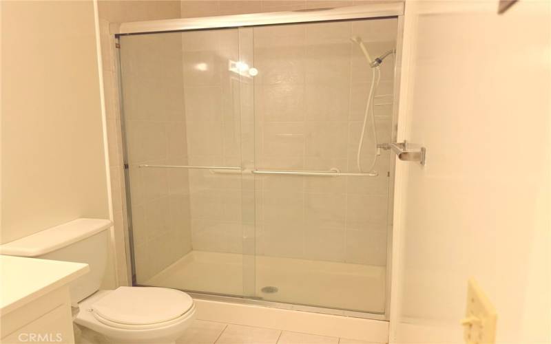 Bathroom with step-in shower