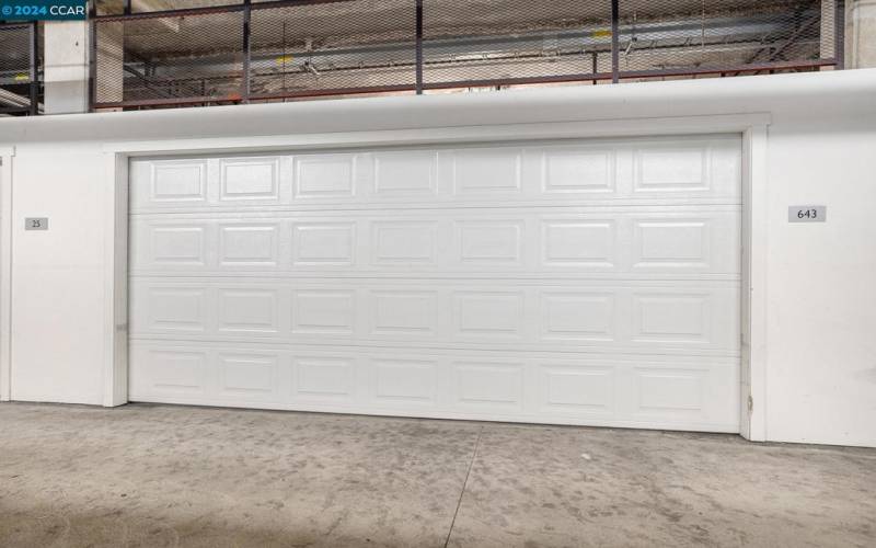 Your 2 car garage is within a secured underground parking area. Garage opens to your back door.