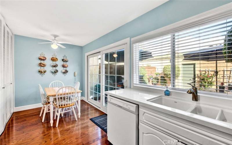 Kitchen open to dining room