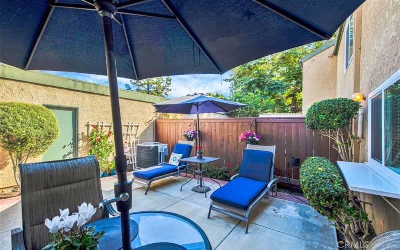 Large private patio