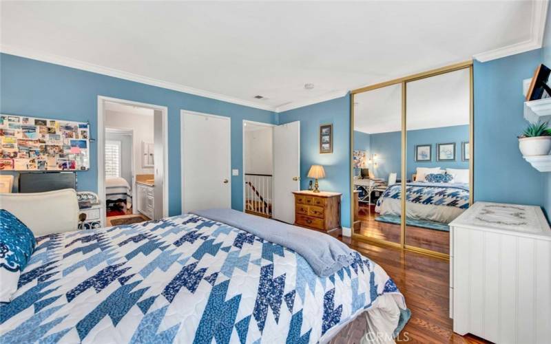 Second bedroom with mirrored closets