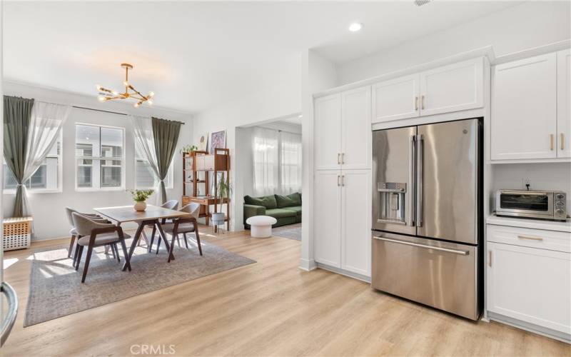 Refrigerator pictured will be replaced with a different stainless steel refrigerator.