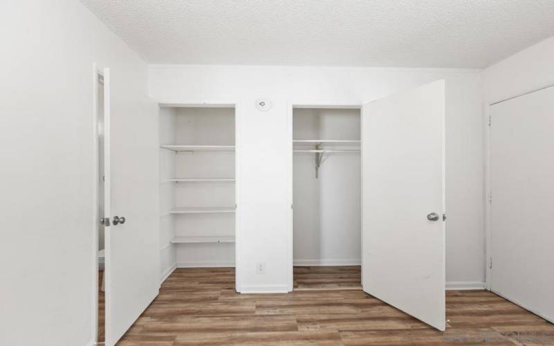 Closets in bedroom area