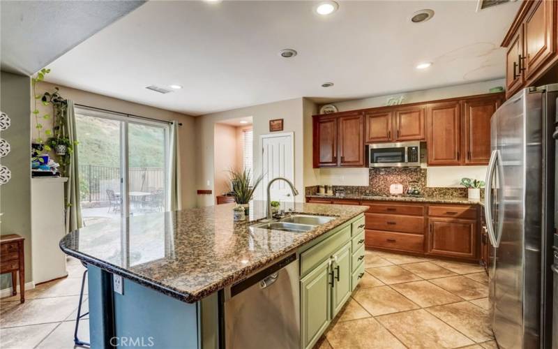 Island Cabinets have been painted white