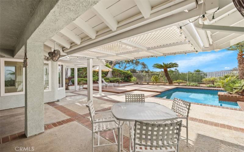 Patio cover is perfect for a shaded entertaining area.