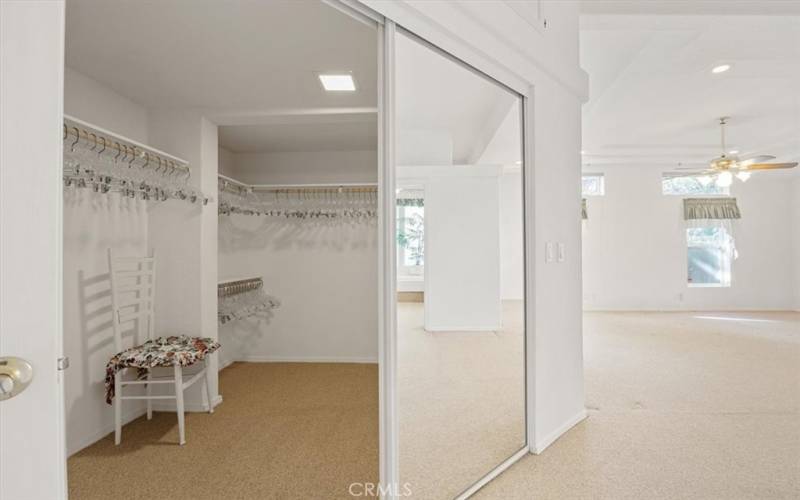 Oversized walk in closet. It's enormous! And, additional storage above the closet for storage