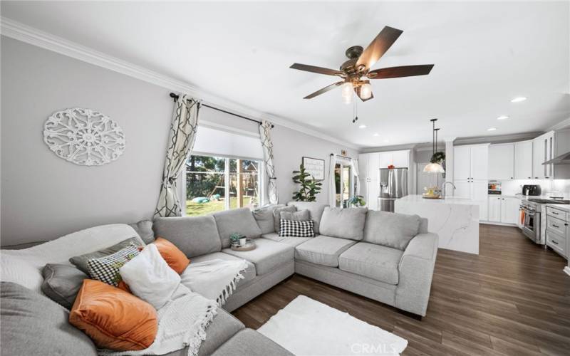 Family room open to Kitchen