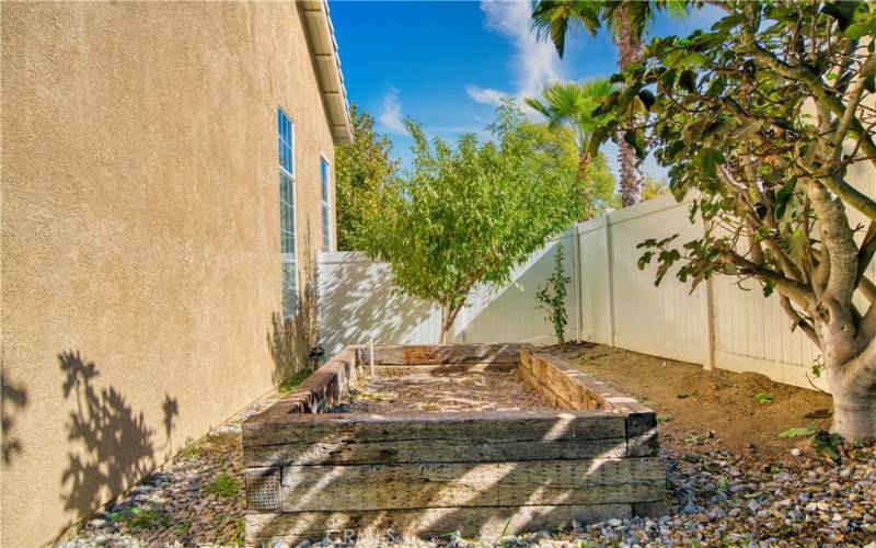 side yard garden area