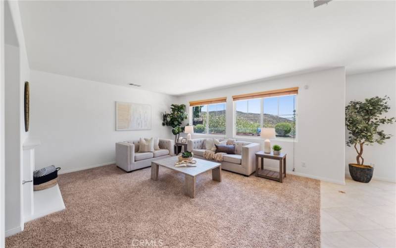 Family room with views to the backyard