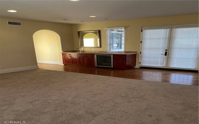 Upstairs family room and wet bar