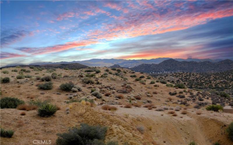 View of Pioneertown from top of parcel