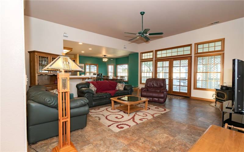 Living Room Open to Kitchen and Dining