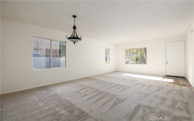 Entry into living room and dining room.