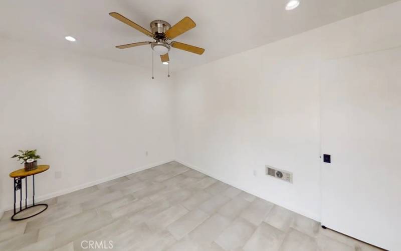 Ceiling fan in the bedroom.