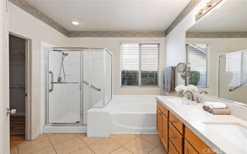 Primary bathroom with walk-in closet