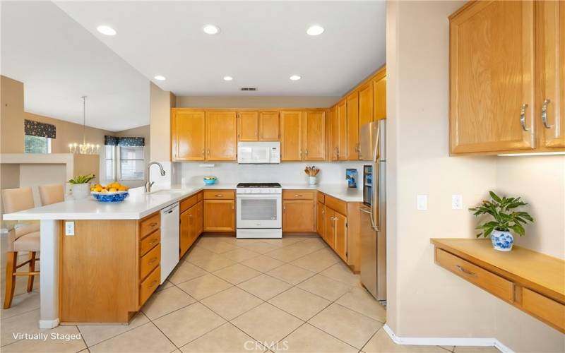 Coffee station or small work desk in the kitchen