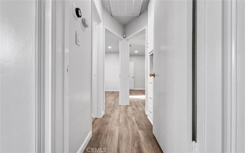 Hallway to 2 bedrooms