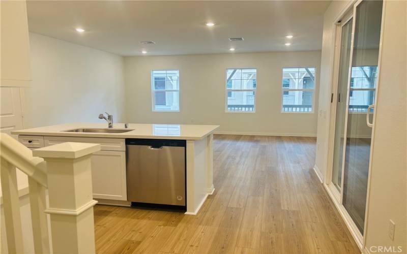 Large windows in the living room.