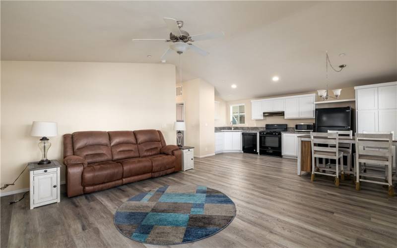 Open Living room and kitchen.