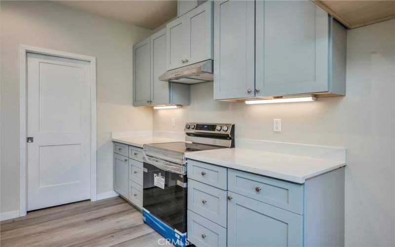 kitchen with pantry door