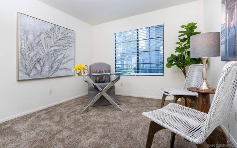 Nice-sized second bedroom with mirrored closet doors!